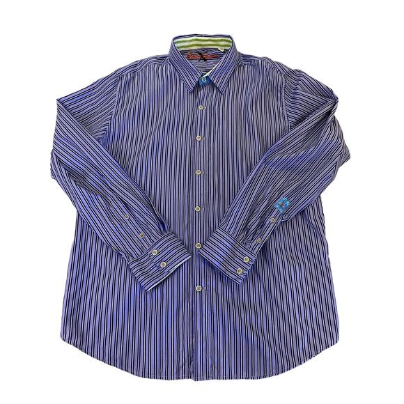 Robert Graham Shirt Mens XXL Purple X Knowledge Wisdom Truth Patch Colorful Glam - Picture 1 of 12